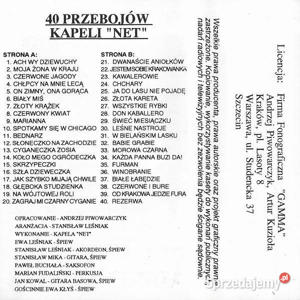 40 Przebojów Kapeli Net Na Ludową Nutę śląskie Gliwice