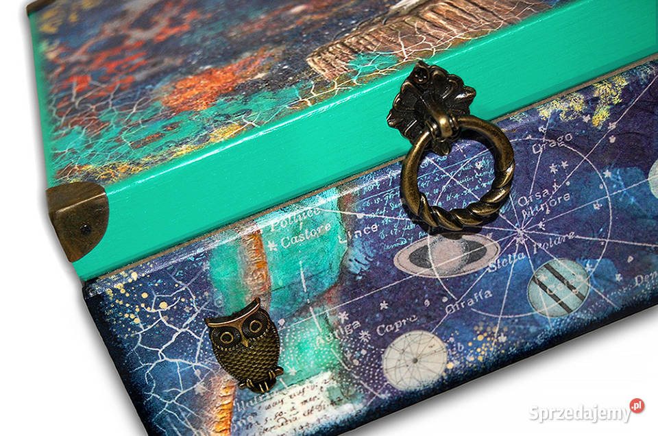 SZKATUŁKA pudełko drewniane Astrology Owl