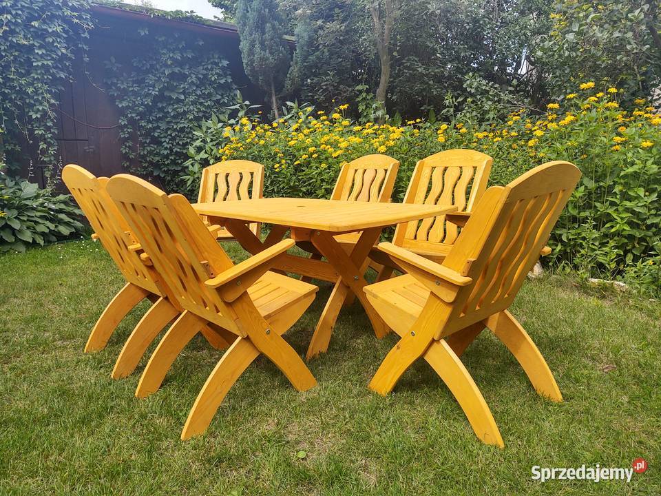 Meble ogrodowe drewniane składane typ X lamel 6 Kalety sprzedam
