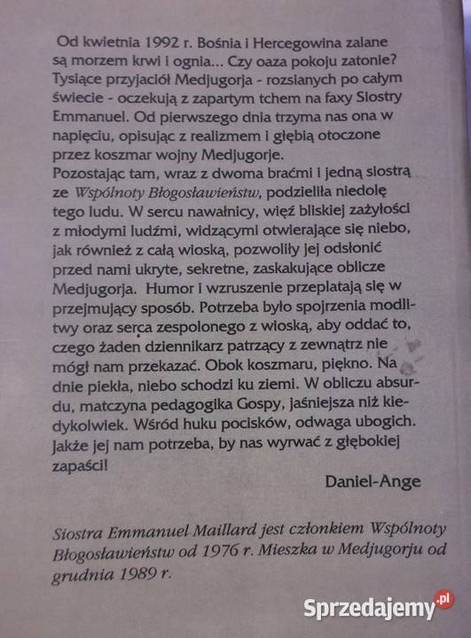 MEDJUGORJE WOJNA DZIEŃ DNIU SIOSTRA EMMANUEL