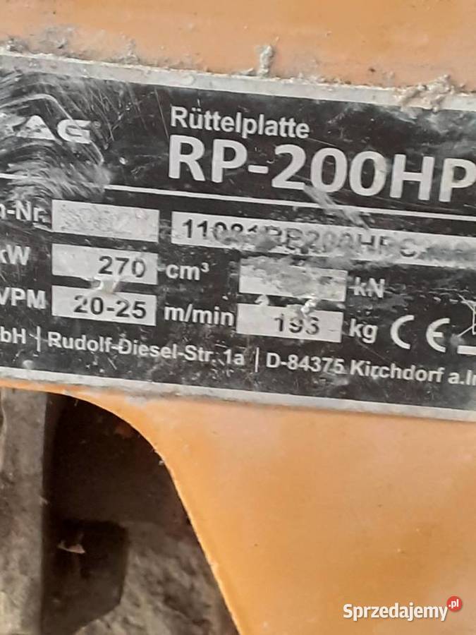 Zagęszczarka Lumag RP200 HPC Brzesko