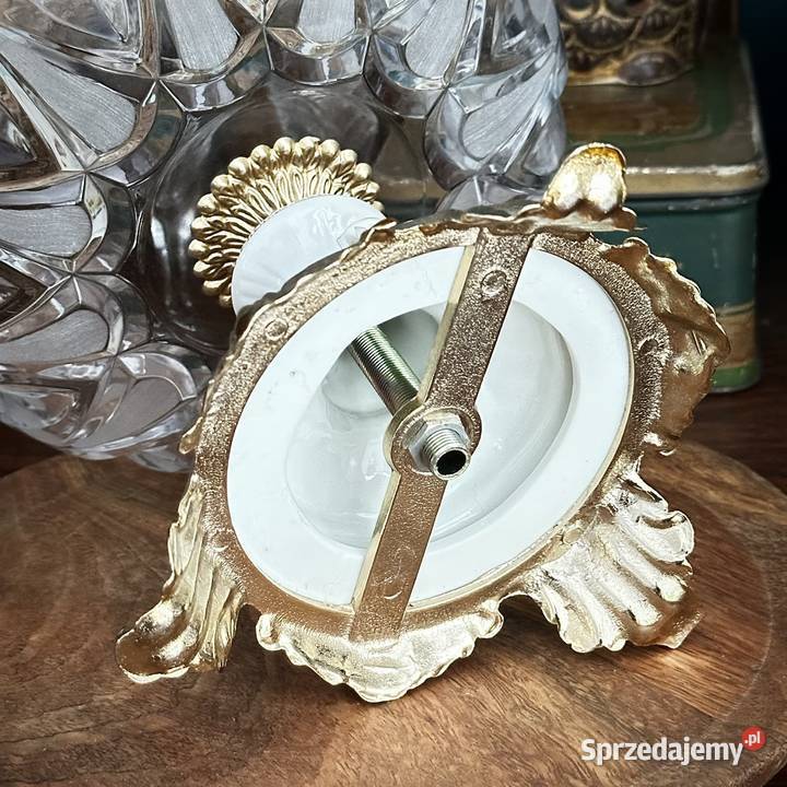 Stylowa patera na stopie porcelana metal szkło Porcelana i szkło śląskie Myszków