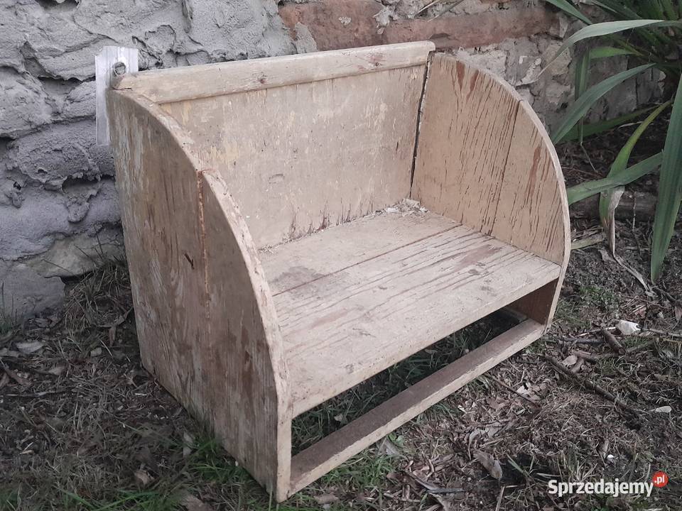 Stara drewniana półka półeczka zabytek PRL Dąbrowa Górnicza