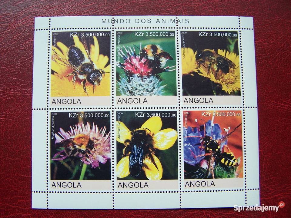 Angola 2000 MNH Fauna Owady Pszczoły Tychy