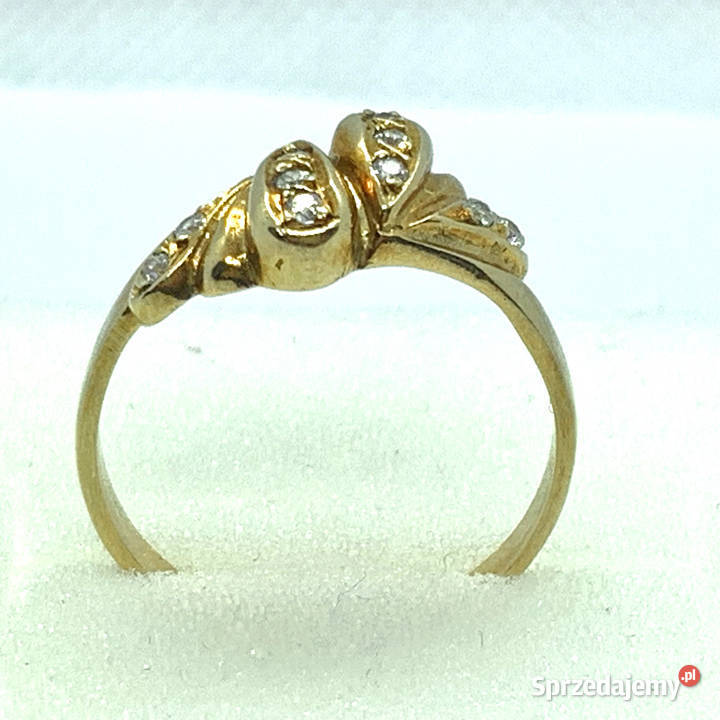 Złoty PIERŚCIONEK 14K królewny kamienie CUD 20 złote Warszawa