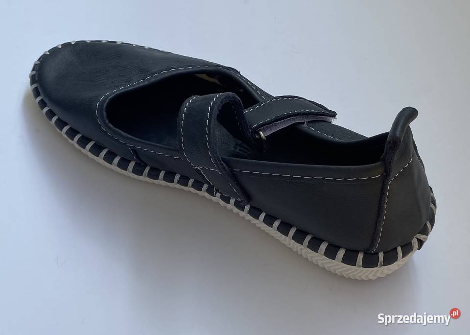 Granatowe dziewczęce skórzane baleriny 32 Żyrardów