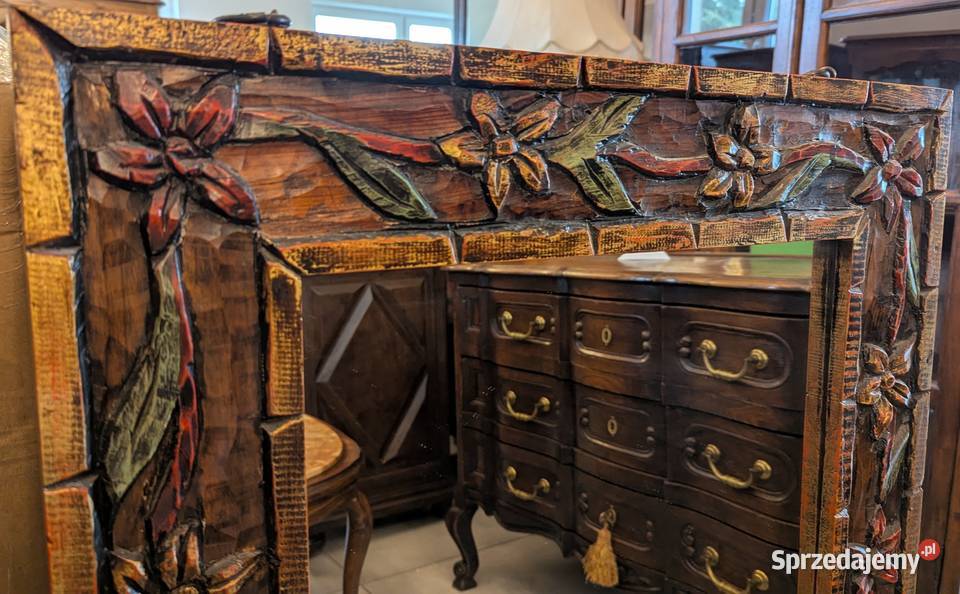 piękne drewniane malowane lustrosklep Dąbrowa Meble