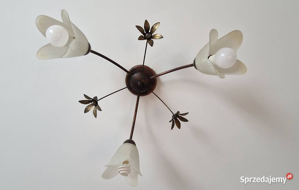 lampa sufitowa trzyramienna kwiat kwiatki Kraków sprzedam