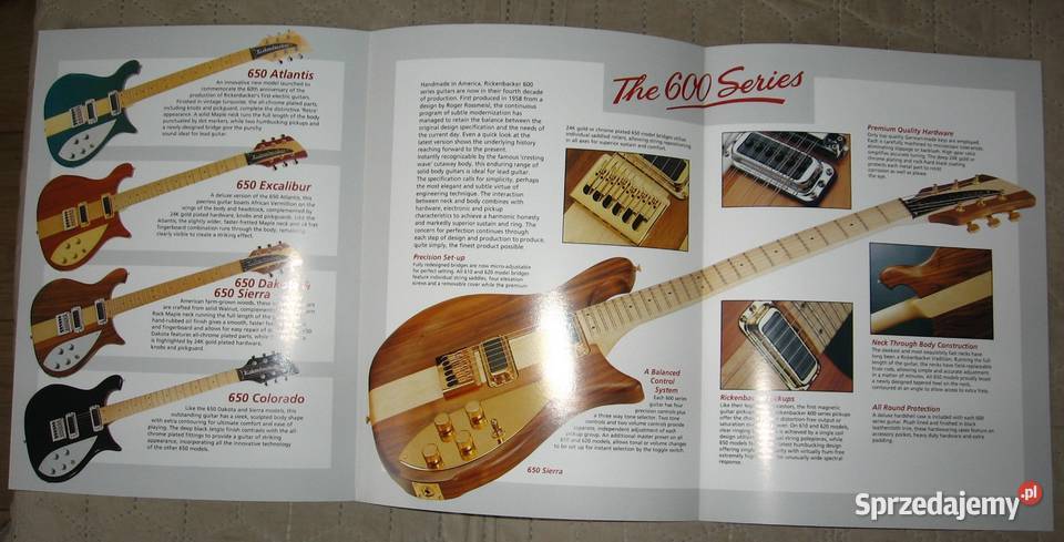 Rickenbacker Vintage Series zestaw broszur gitar Kępice