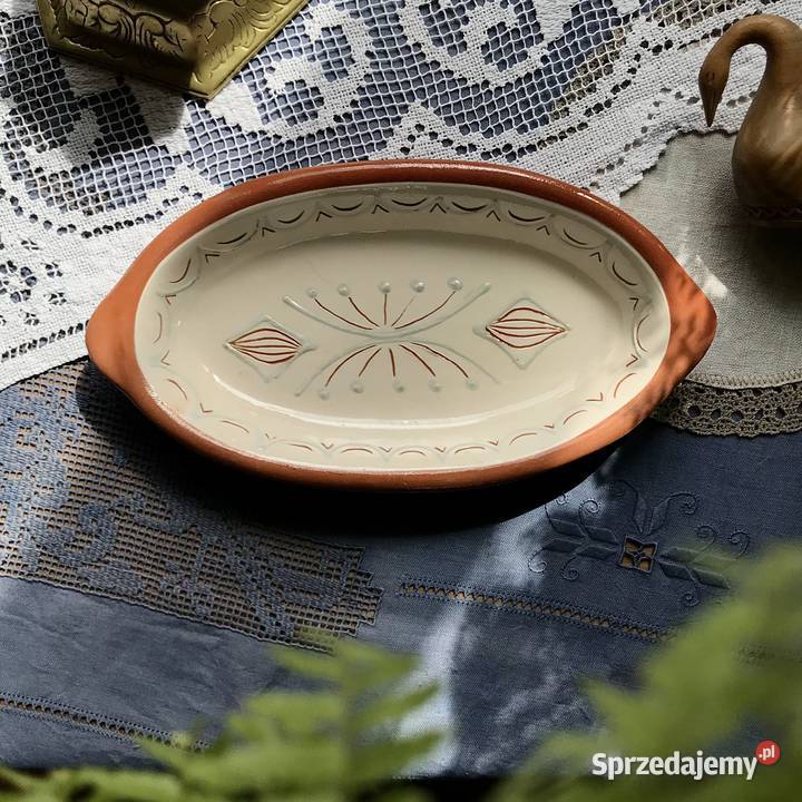 Półmisek gliniany ręcznie robiony śląskie Myszków