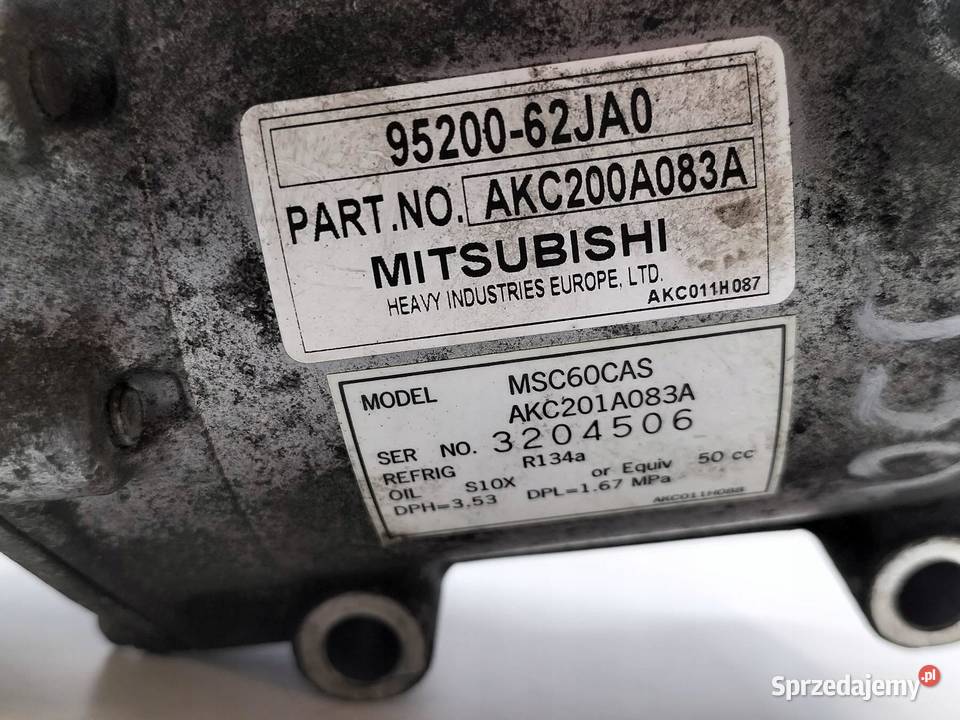 SPRĘŻARKA KLIMATYZACJI 9520062JA0 15 16V Suzuki Rok produkcji 2008