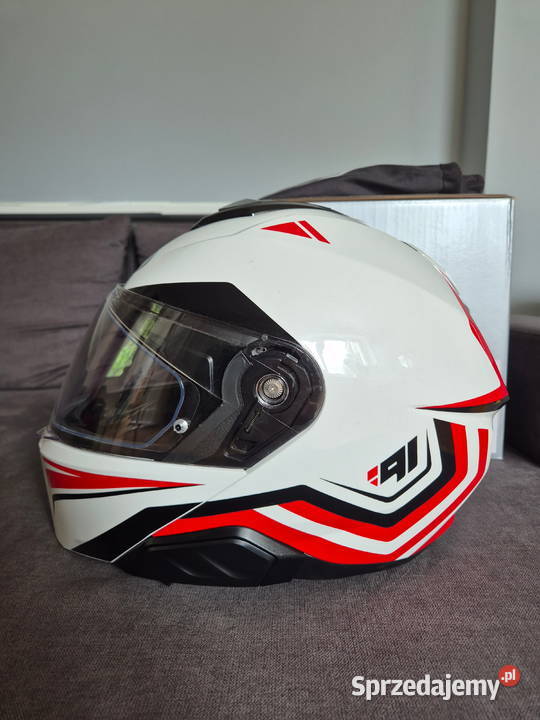 Kask szczękowy HJC i91 Tricus biały czerwony sprzedam
