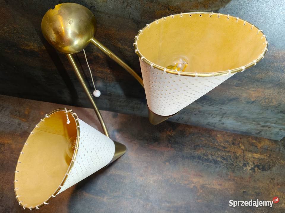 Kinkiet midcentury modern Włochy lata 40 XX Kalisz