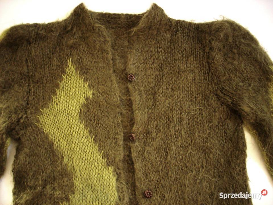 Sweter Moherowy Robiony na Drutach XL Nowy Sącz