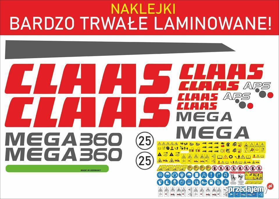 naklejki claas mega 360 Jeżewo sprzedam