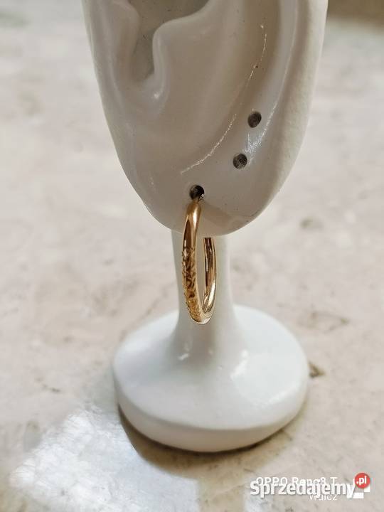 Złote Nowe kolczyki ze wzorem śred19mmpr585 złoto Kolczyki Wałcz