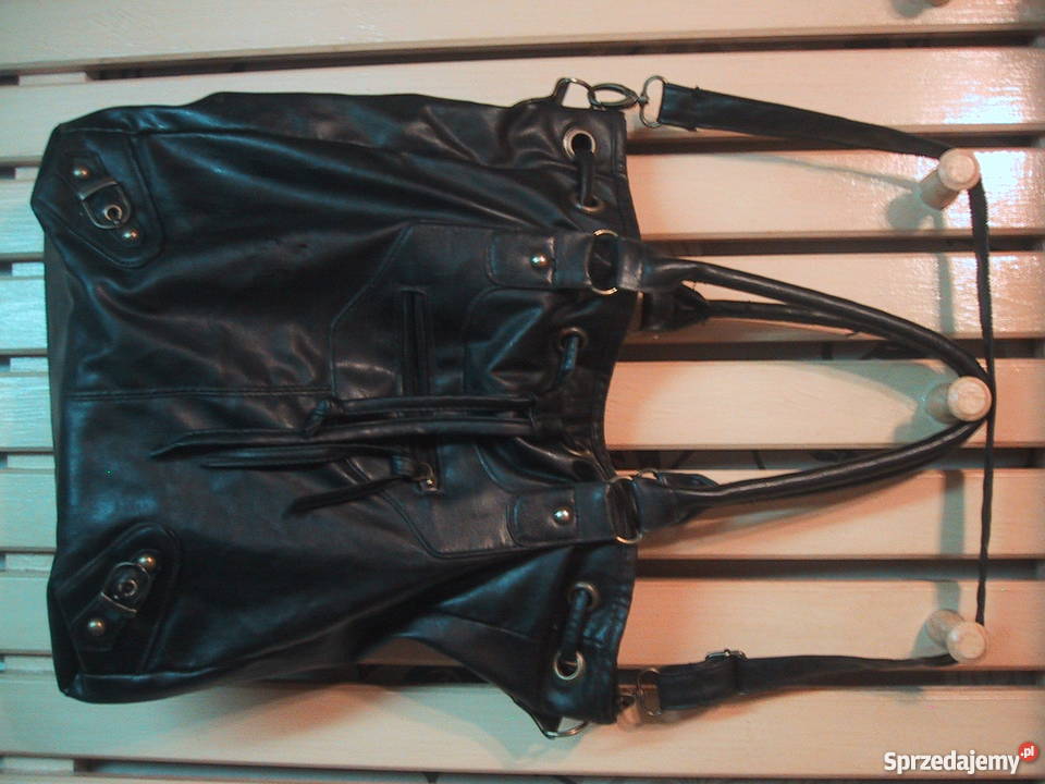 Duża39x33 czarna torebka do rękina ramieeko 14cm Świdnik