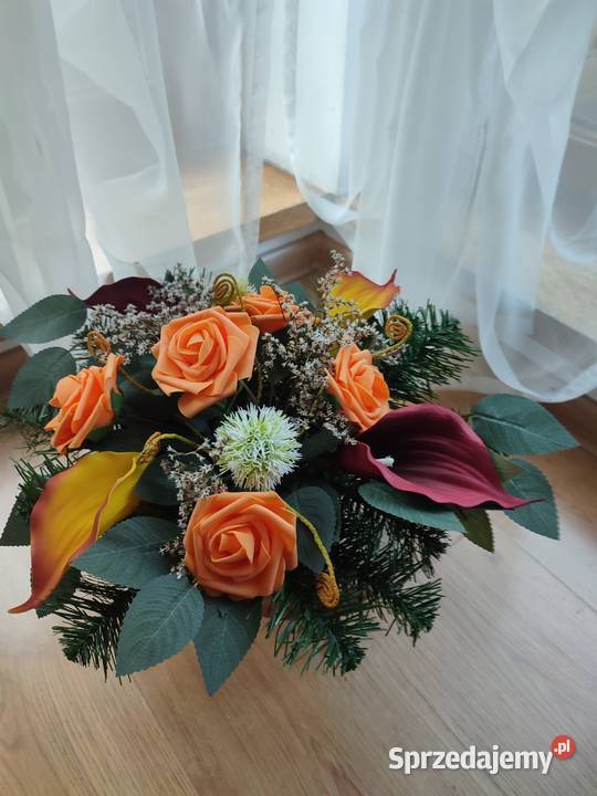 Kompozycja kwiatowa na grób z kwiatów kompozycja śląskie Sosnowiec
