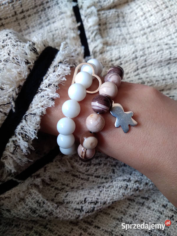 Bransoletki damskie z Jaspisu i Agatu białego z