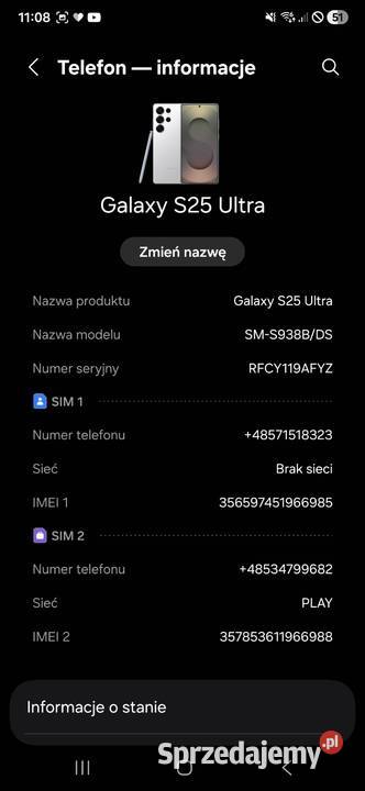 Samsung s25 ultra SPRZEDAM ZAMIENIE Szewce Nagórne