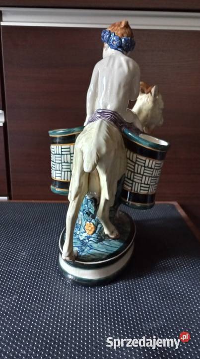 Figurka Majolica Kozi jeździec Antyki, Sztuka, Kolekcje Kraków sprzedam