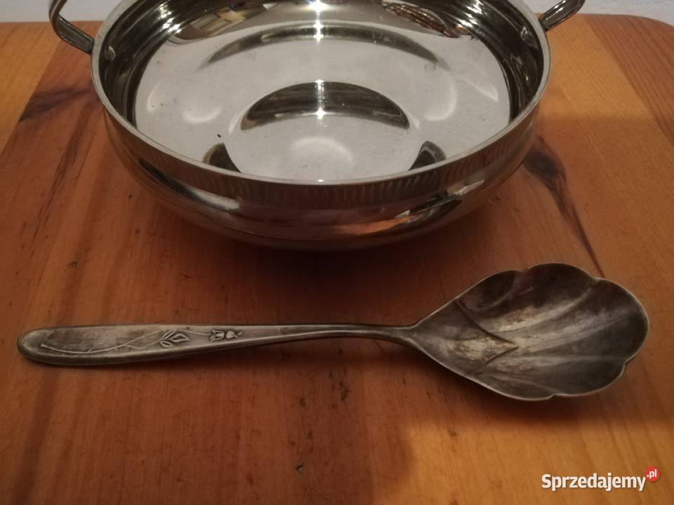 Stara cukiernica platerowana z łyżeczką mazowieckie Warszawa