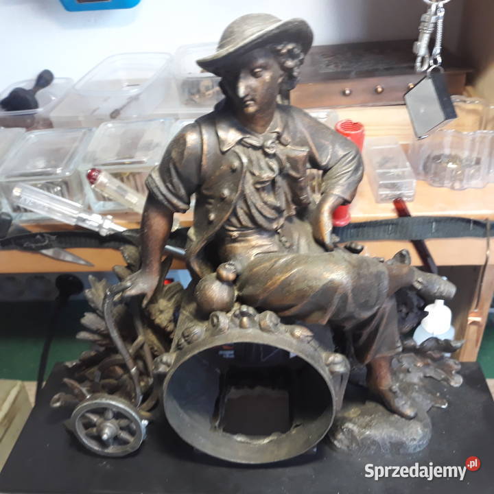 Sprawny kamiennyfiguralny zegar z Francji te Wrocław