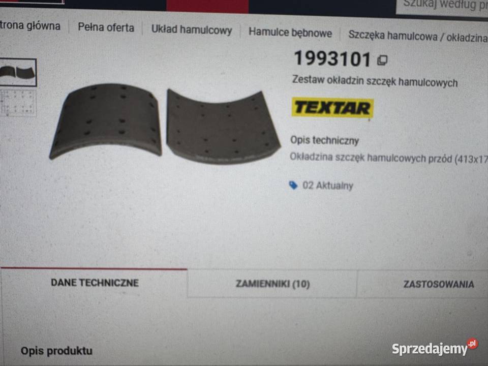 Zestaw okładzin szczęk hamulcowych Bochnia sprzedam