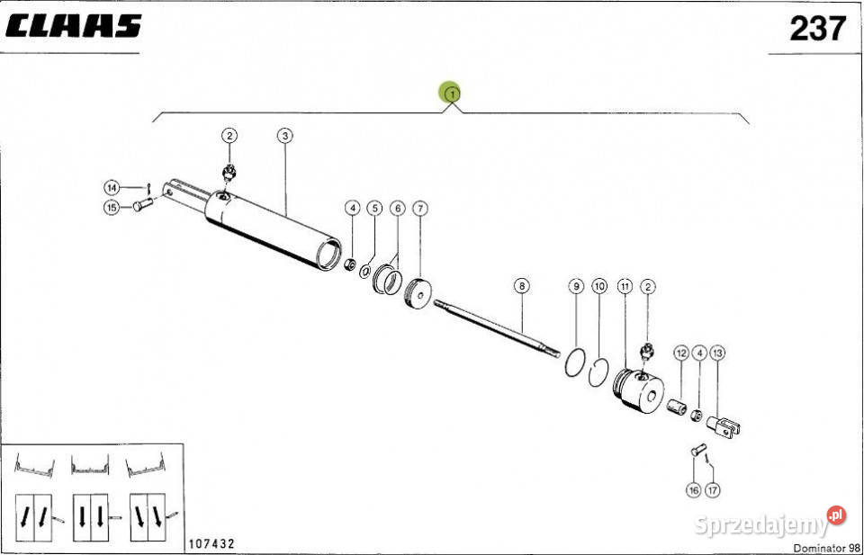 Claas Dominator 98 siłownik hydrauliczny Jastrzębniki