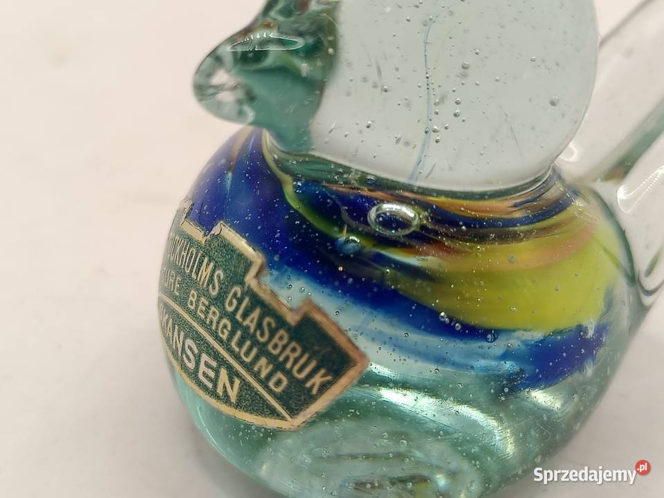 Figurka ozdoba szklany mały ptak Skansen Zamość