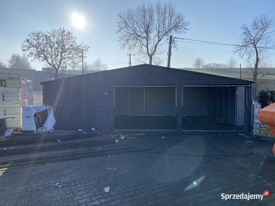 Garaż 9x6 AntracytPoziomy panel blachy Radom