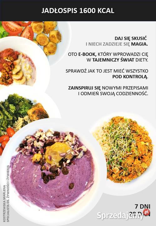 E book magia diety dieta 1600 kcal Kultura i Rozrywka Jasieniec