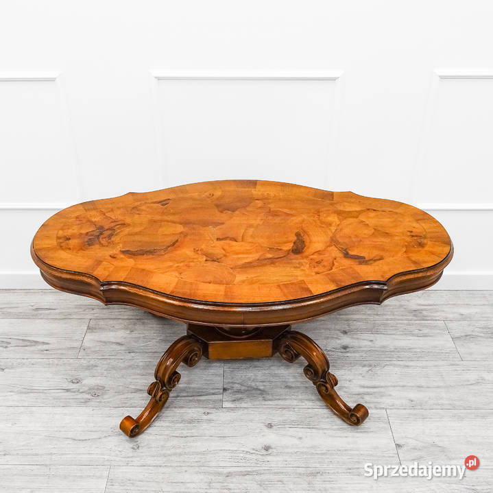 Drewniana ŁAWA francuska LUDWIK Owalna Ława BLAT 52cm wielkopolskie Kalisz