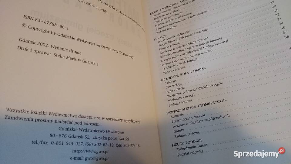 Matematyka 3 z plusem zbiór zadań gimnazjum Gdańsk
