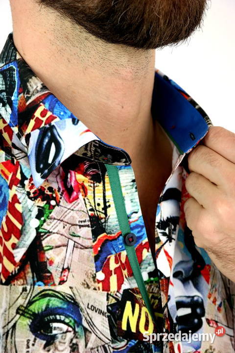 DANIEL BESSI Koszula Męska Fb072 Moda GAZETA Rozmiar L wielkopolskie Ostrów Wielkopolski