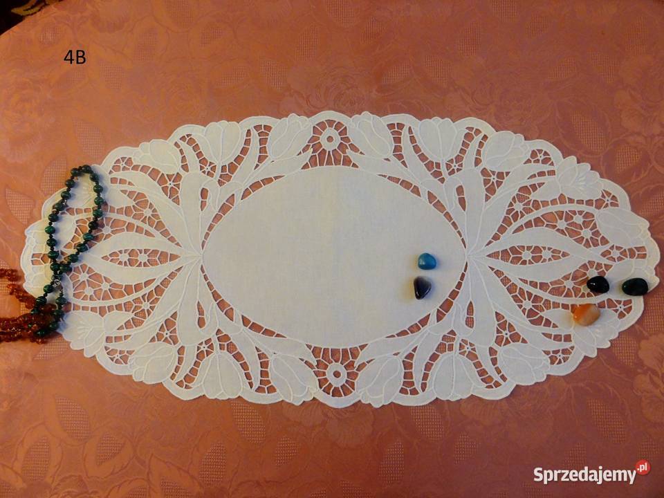 Serwety bieżniki białe haft Richelieu haftowane Lublin