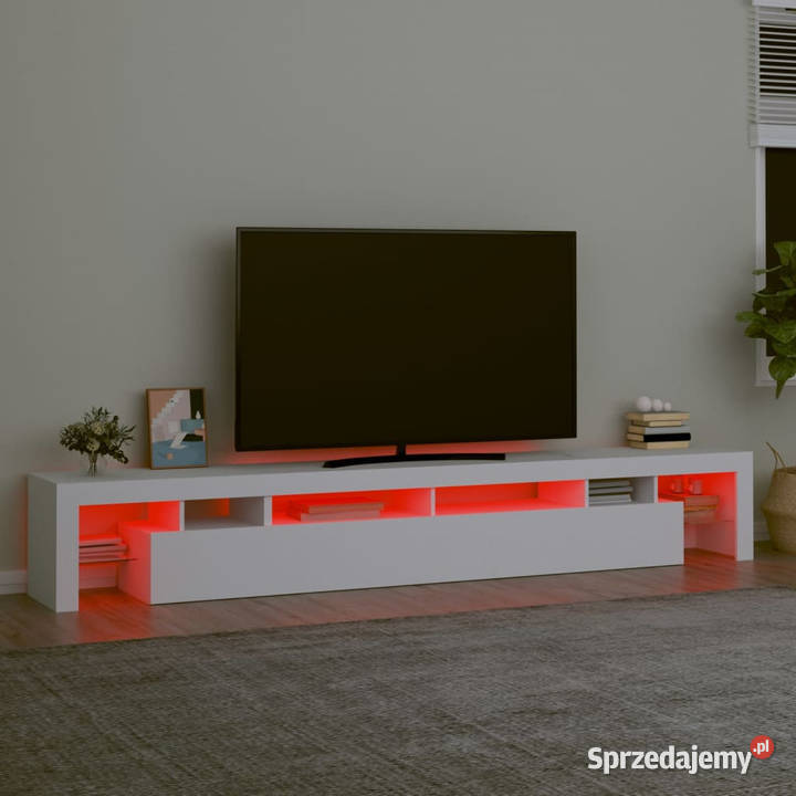 Szafka pod TV z oświetleniem LED biała Warszawa