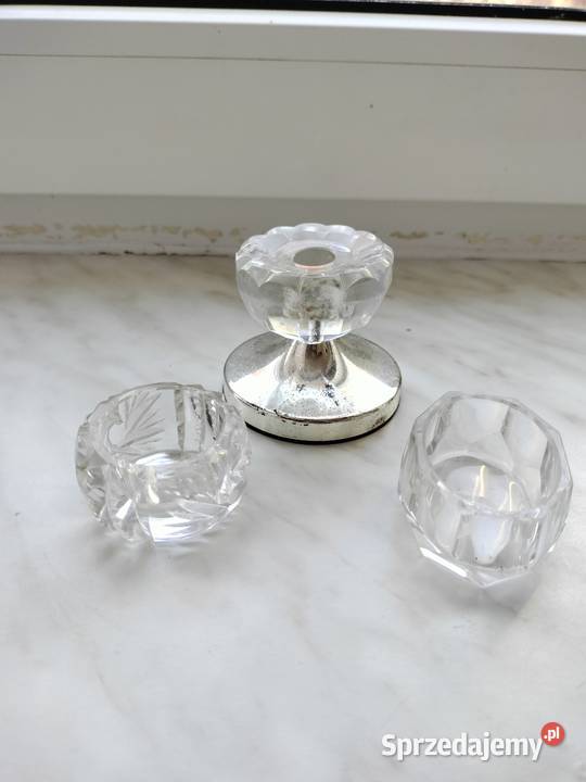 Zestaw mini kryształy solniczki i świecznik Choszczno