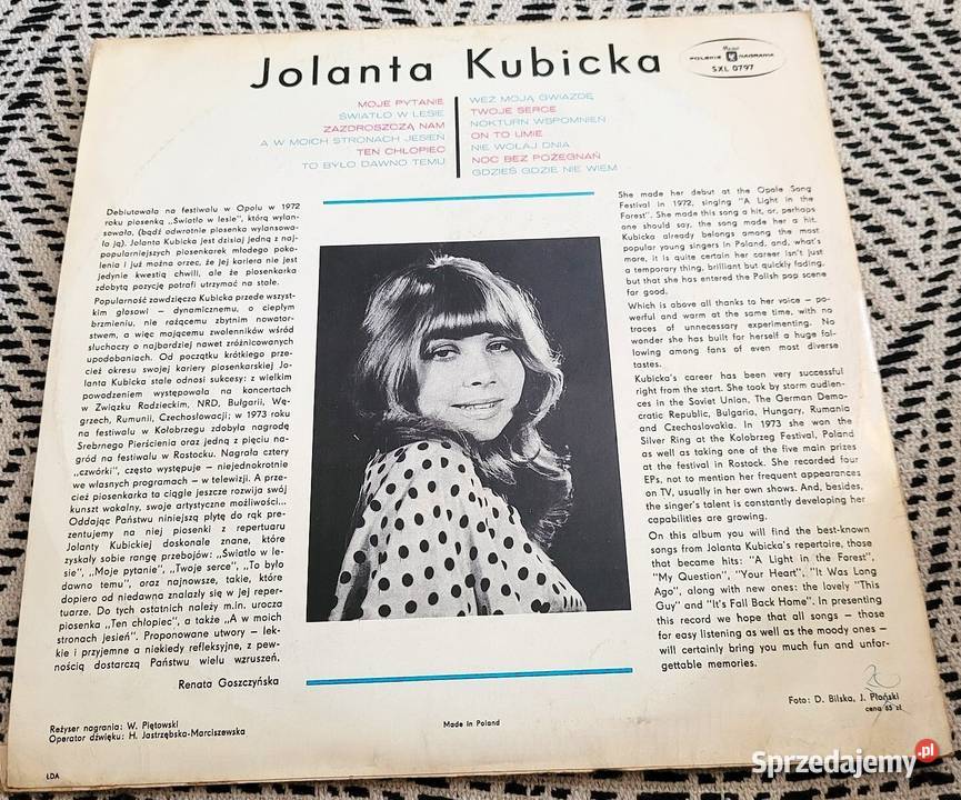 Jolanta Kubicka Światło W Lesie płyta winylowa z sprzedam