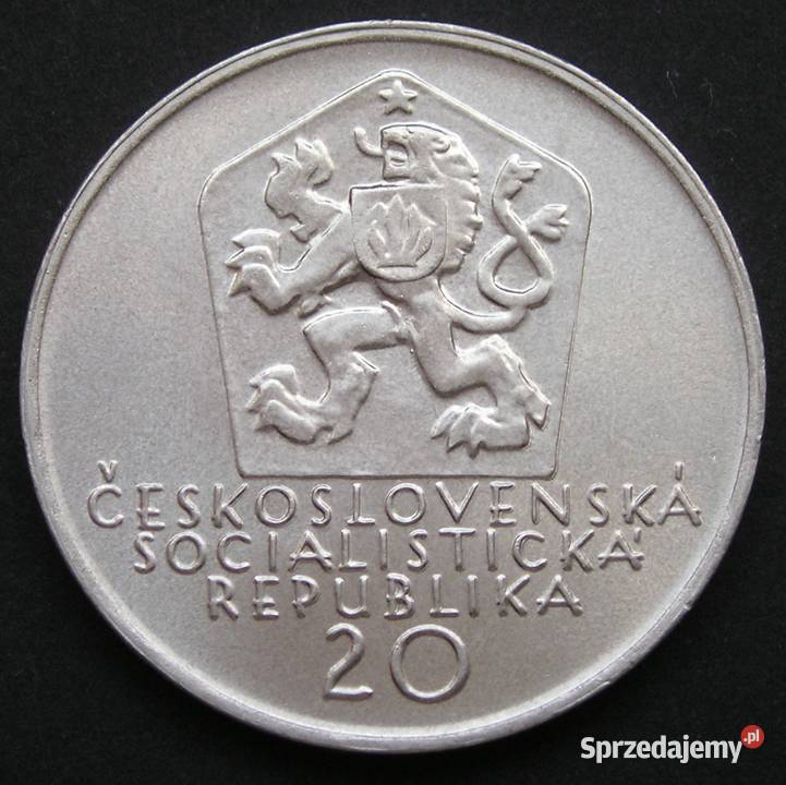 CZECHOSŁOWACJA 20 KORON 1972 SLADKOVIC SREBRO Łódź