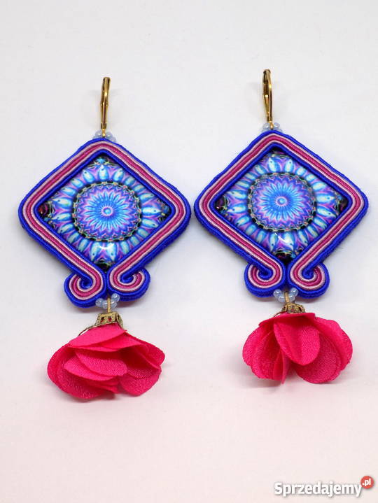 NIEBIESKORÓŻOWE KWADRATY Z RÓŻOWYM KWIATKIEM Warszawa sprzedam