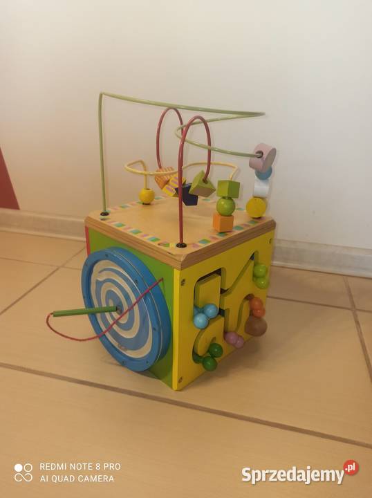 Drewniana Kostka Edukacyjna Labirynt i Koraliki Łódź