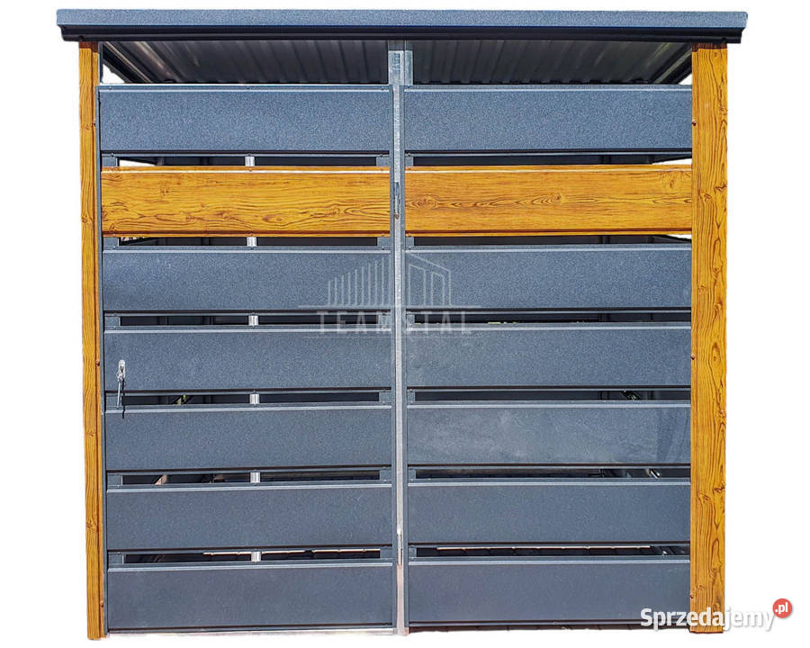 Wiata Śmietnikowa 12x1m drzwi Antracyt Jasny podkarpackie Rzeszów