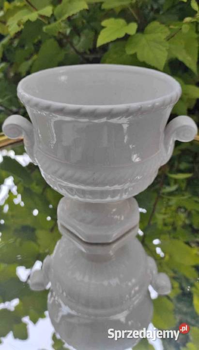 Niezwykle efektowna osłonka na doniczkę Porcelana i szkło łódzkie Pabianice