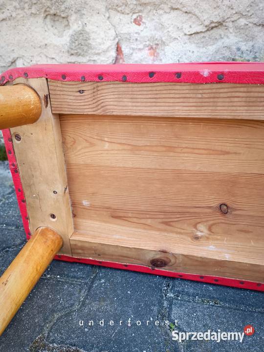 Taboret tapicerowany PRL vintage siedzisko