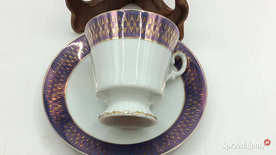 Filiżanka ze spodkiem porcelana kostna biała w Zamość