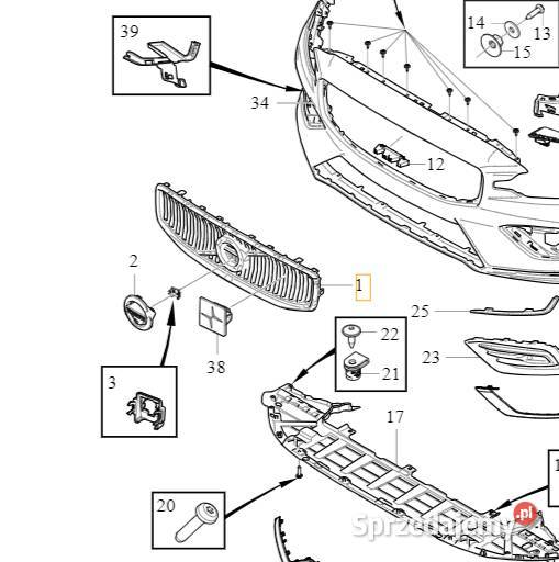 VOLVO S60 V60 II oryginalny grill atrapa zderzak Bielany Wrocławskie sprzedam