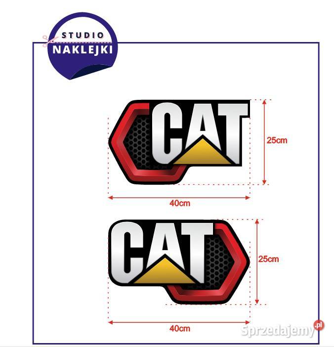 Naklejki CAT Caterpillar nowe logo koparka Miechów