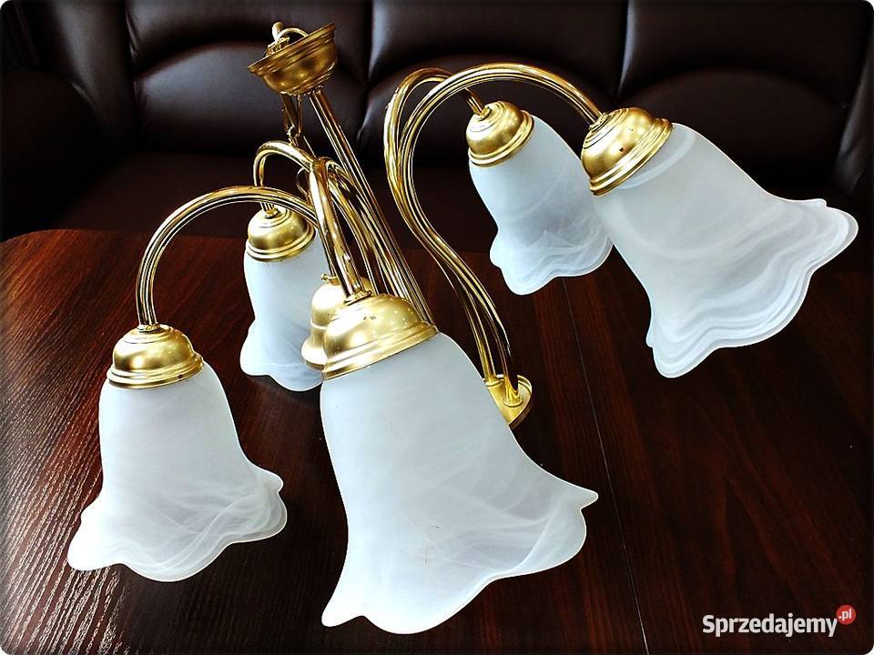 Lampa wisząca Złoty Żyrandol 5 ramienny 8090 Żary sprzedam