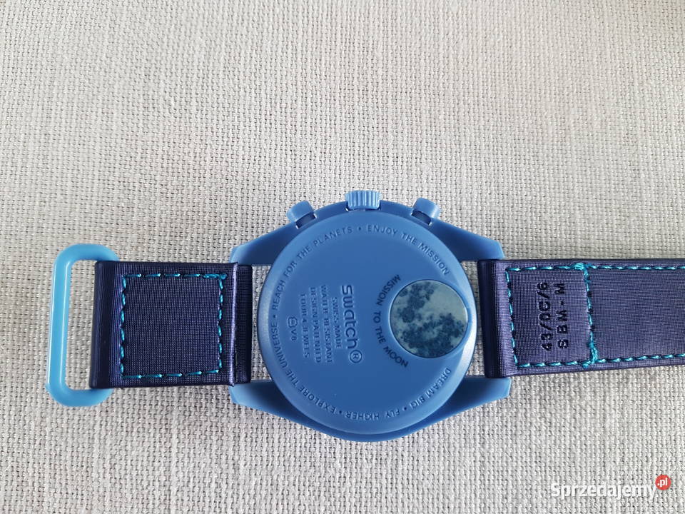 Zegarek nareczny Omega mission to the moon blue Damskie